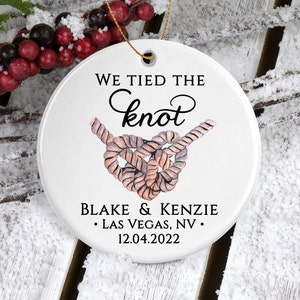 We Tied the Knot/Wedding Ornament/Elopement Gift/We Got Married/Wedding Decor/Custom Christmas Ornaments/Love Knot Married Ornament