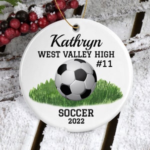 Personalized Soccer Ornament/Soccer Ornament for Soccer Player/Custom Soccer Gifts/Christmas Soccer Decor/Sports Christmas Tree Ornament