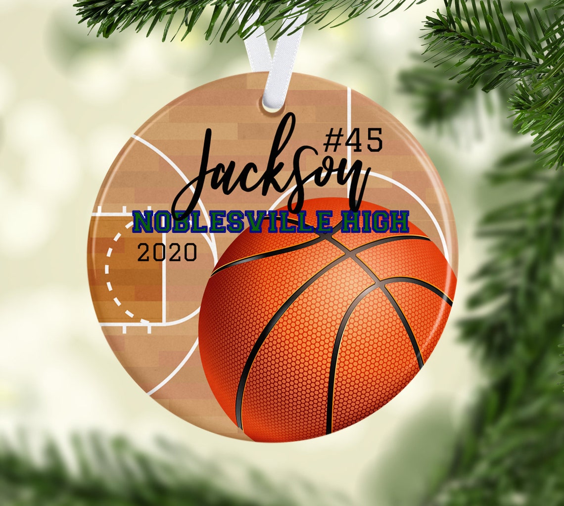 Personalized Basketball Ornament Basketball Gift Basketball Etsy