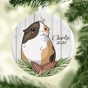 Guinea Pig Ornament, Guinea Pig Gift, Pet Ornament, Guinea Pig Lover, Christmas Ornament, Christmas Tree Decor, Personalized Pet, Pet Lover