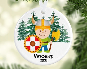 Viking Ornaments, Norse Viking Ornaments, Viking Gifts, Kids Ornament Personalized, Name Ornament, Scandinavian Viking Christmas Ornament
