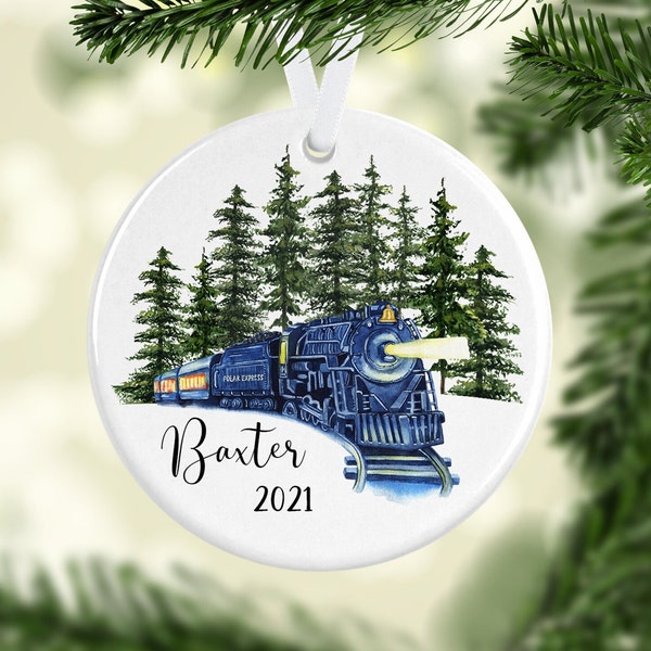 Personalized Train Ornament/Gift for Kids/Christmas Ornaments/Train Gifts/Custom Locomotive Ornament/Train Decorations/Personalized Gift