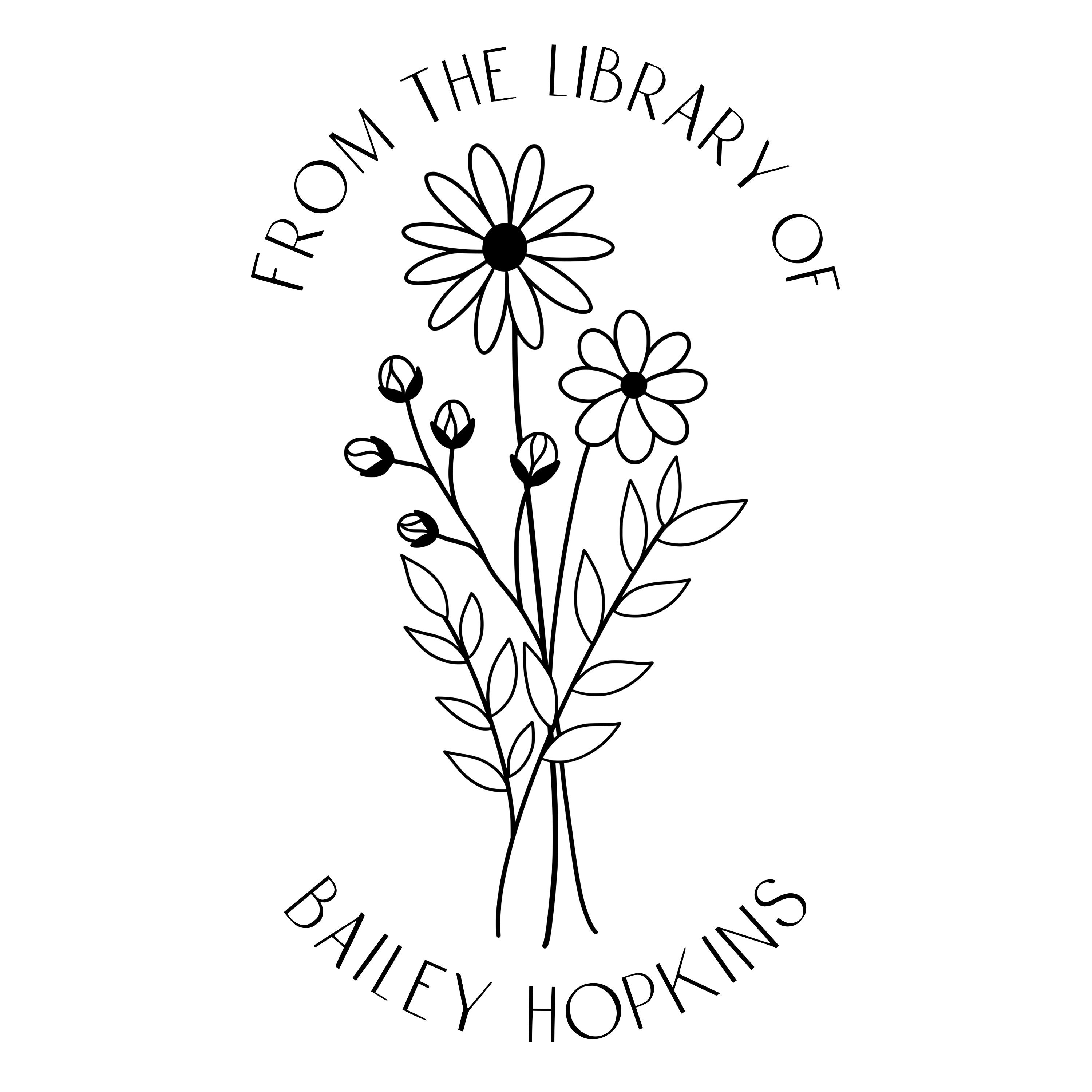 Book Personal Library Stamp/Flower From the Library of Etsy