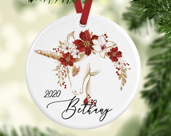Unicorn Christmas Ornament/Christmas Tree Unicorn Decor/Stocking Stuffer/Personalized Christmas Unicorn Ornament/Unicorn Gifts for Girls