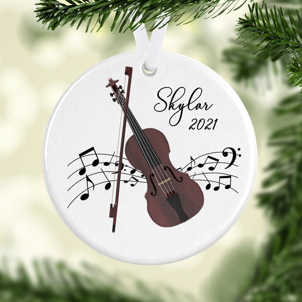 Violin Ornament/Instrument Ornament/Violin Gifts/Christmas Ornaments/Music Gift/Custom Music Ornament/Violin Decoration/Gift for Musicians