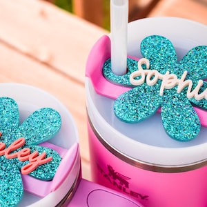 Daisy Name Plate, Stanley Tumbler Topper, Daisy Stanley Lid Tag, Flower Tumbler Accessories, Personalized Name Tag, Custom Lid Tag, 20 30 40 image 6