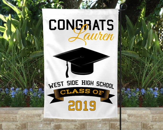 personalized graduation banner garden flag great as a yard sign party decor or a graduation gift personalized graduation banner