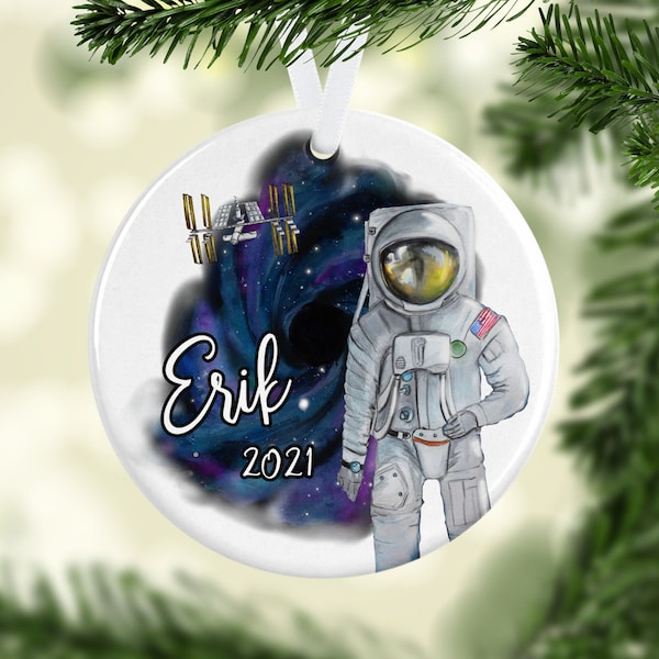 Astronaut Ornament/Space Gifts/Black Hole Space Ornament/Christmas Ornaments/Space Lover Gift/Outer Space Ornament/Custom Astronaut Decor