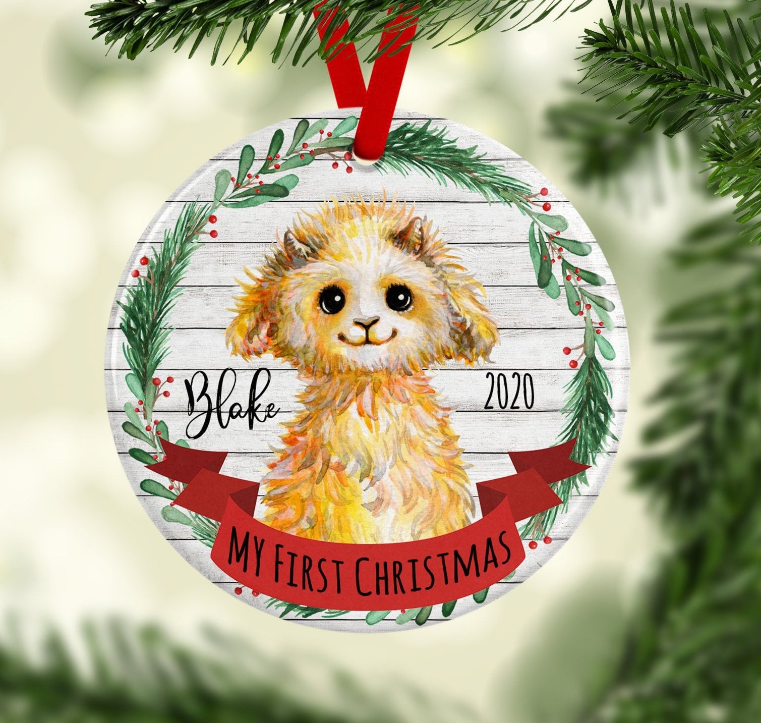 Baby Goat Ornament/Babys First Christmas Ornament/Goat Etsy