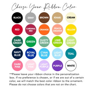 May include: A chart of 20 different colored circles, each with a text label describing the color. The chart is titled "Choose Your Ribbon Color".