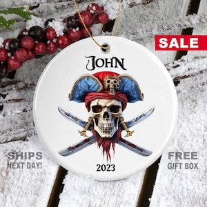 Pirate Ornament, Pirate Stuff, Christmas Ornaments, Personalized Pirate Gifts