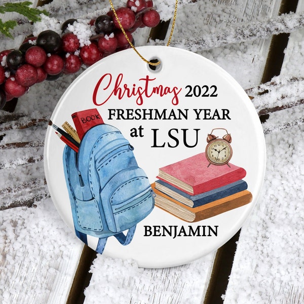 College Ornament/College Student Gift/Christmas Ornaments/Custom College Gifts/College Dorm Decor/School Ornament/Personalized Gift