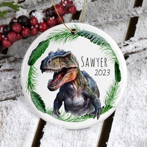Dinosaur Ornament Personalized, Dinosaur Gifts, Christmas Ornaments, Stocking Stuffer Idea, T Rex Personalized Gifts, Dinosaur Lover Gifts