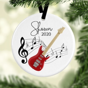 Guitar Ornament/Guitar Gifts/Christmas Ornaments/Guitar Decor/Music Ornament/Guitar Player Gift/Personalized Gift/Custom Ornament