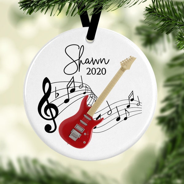 Guitar Ornament/Guitar Gifts/Christmas Ornaments/Guitar Decor/Music Ornament/Guitar Player Gift/Personalized Gift/Custom Ornament