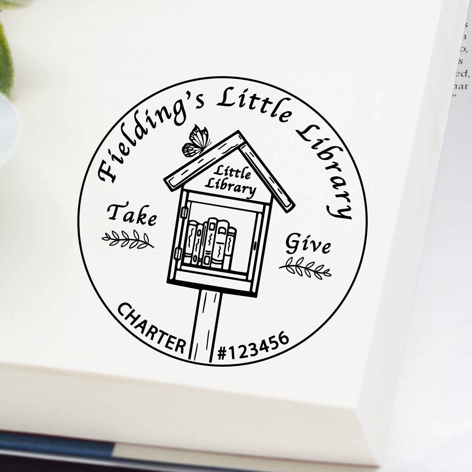 Free Library Book Stamp/Little Library Library Etsy