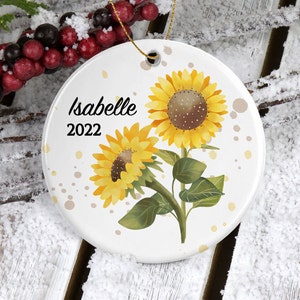 Sonnenblumen Weihnachtsdekoration/Namensschmuck/Sonnenblumen Deko/Geschenke für Kinder/Weihnachtsschmuck/Personalisiertes Namensgeschenk
