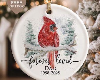 Personalized Memorial Ornament/Christmas Cardinal Memorial Gift/Red Cardinal Ornaments/Christmas Decorations/Custom Remembrance Ornament