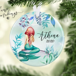 Personalisierte Meerjungfrau Ornament/Meerjungfrau Geschenke/Weihnachtsverzierung/Meerjungfrau Dekor/Geschenk für Sie/Meerjungfrau Weihnachtsverzierung/Ozean Ornament
