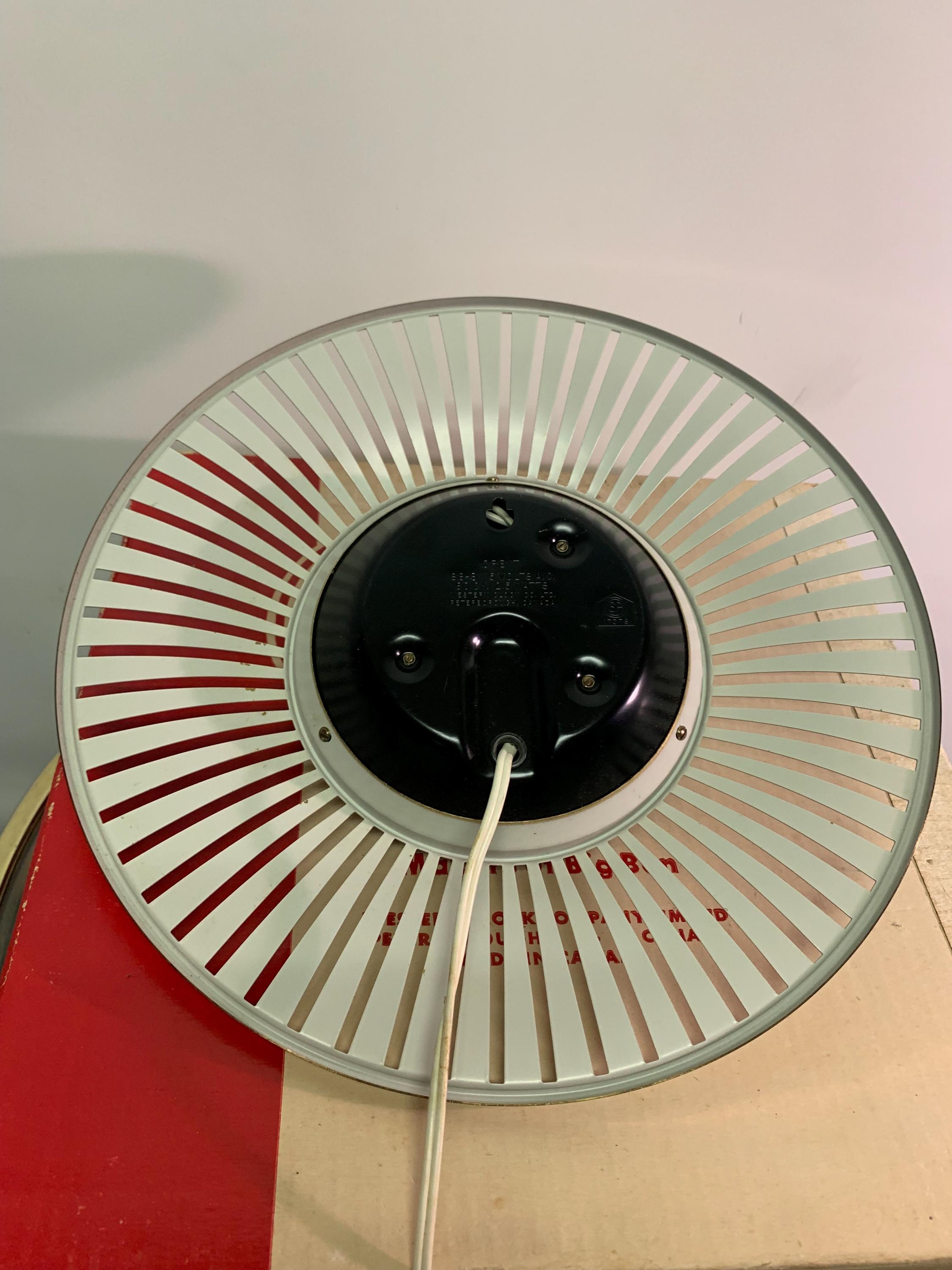 MCM Metal Starburst Westclox Corded Wall Clock With Original Box