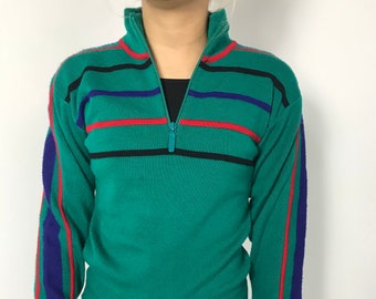 70's Unisex Striped Pullover Sweater