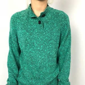 90&#39;s Green Marled Pullover Sweater