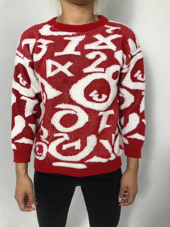 90's Numbers Knitted Sweater - image 1