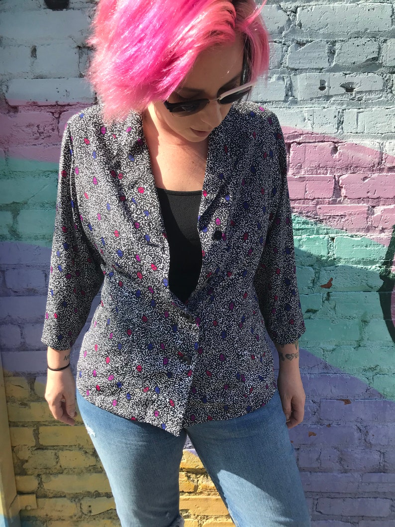 80's All Over Printed Blazer image 1