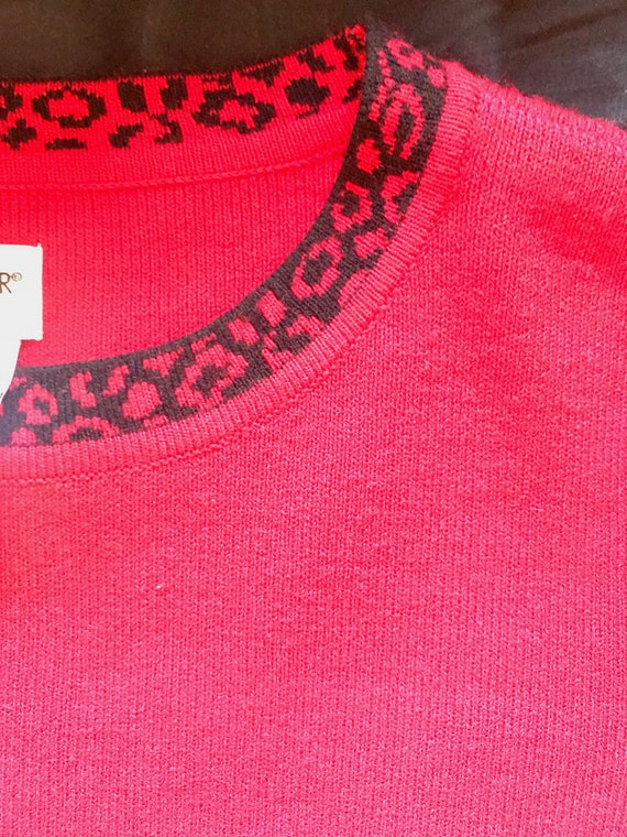 80's Leopard Knit Boxy Sweater Top - image 3