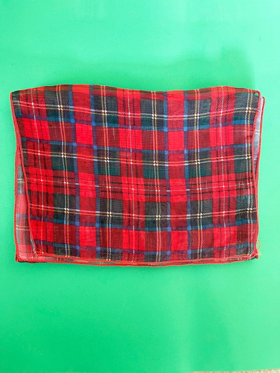 90's Long Tartan Plaid Scarf