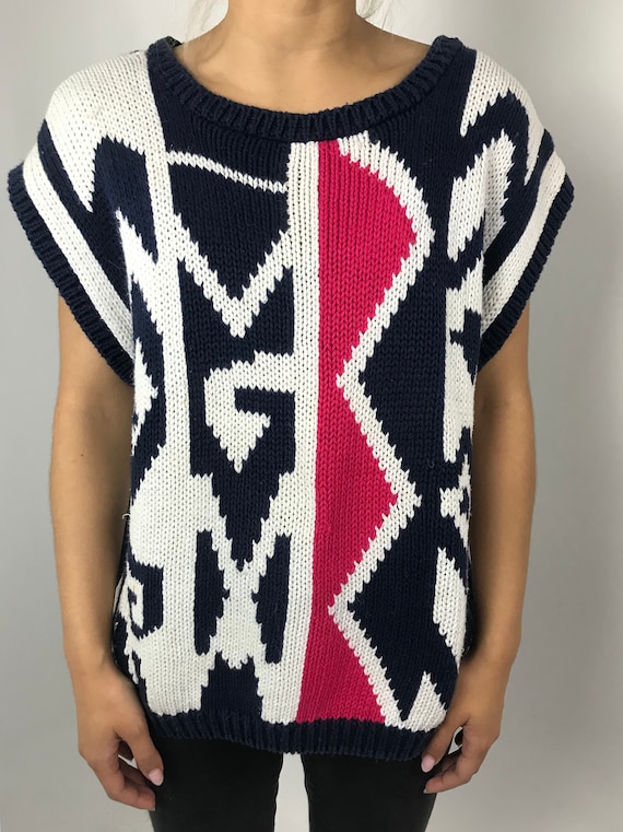 80's Aztec Knit Sweater Top