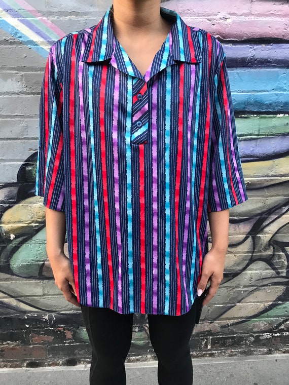 70's Colorful Striped Top