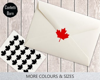 Maple Leaf Stickers, Canada Day Party, Party Invitation Stickers, Hockey Stickers, Envelope Seals, Envelope Stickers, Removable Vinyl
