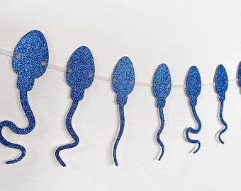 Sperm Garland, Glitter Reproductive Health Banner, Pregnancy Celebration Décor