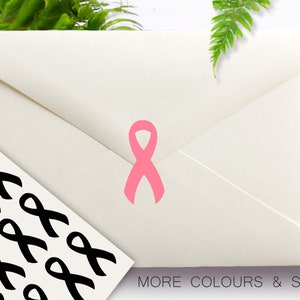 Awareness Ribbon Stickers, Ribbon For a Cause, Cancer Awareness, Health Ribbons for Support, Removable Vinyl Envelope Seals, Planner Sticker