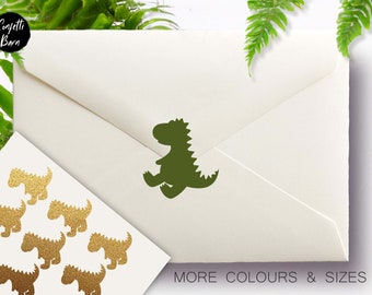 Dinosaur Stickers, Cute T-rex Sticker, Dinosaur Theme Birthday Party, Dino Baby Shower, Envelope Sealing Stickers, Removable Vinyl Seals