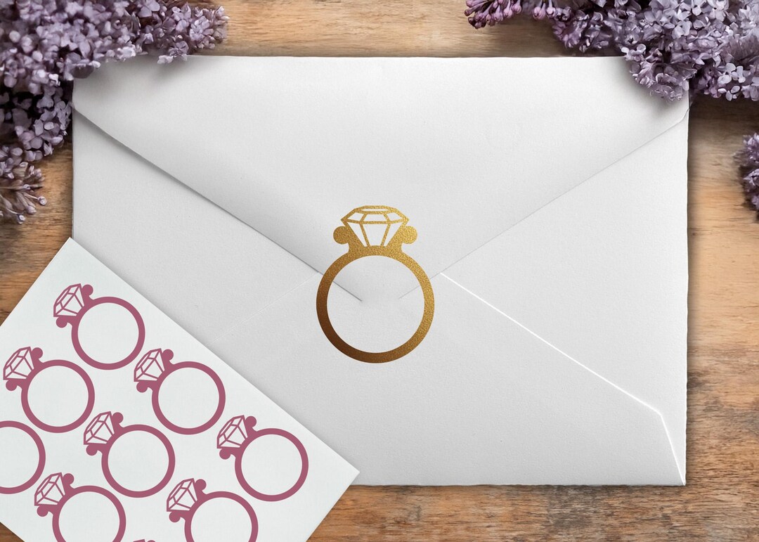 Diamond Ring Stickers, Engagement Stickers, Ring Sticker, Bridal Shower ...