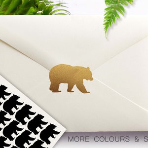 Stickers ours, Thème de fête rustique, Shower de bébé, Fête d'anniversaire de bûcheron, Bois, Faire-part à une fête, Joints d'enveloppe en vinyle pour invitation à une fête, Autocollants pour agenda