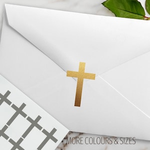 Cross Stickers, Baptism, Christening, Wedding Stickers, Religious Stickers, Baby Shower, Removable Vinyl, Envelope Sealing Stickers