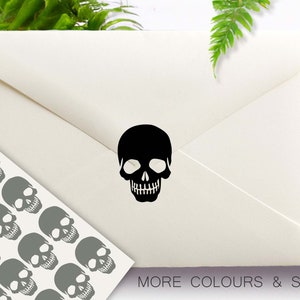 Stickers crâne humain, Thème d'Halloween, Stickers mariage, Fête d'anniversaire, Squelette, Crâne humain complet avec dents, Stickers cachetage d'enveloppes
