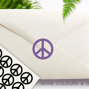 Autocollants de paix, symbole de paix cool, fête d'anniversaire à thème, fête des années 60, soirée à thème hippie, autocollants de cachetage d'enveloppes, scellés d'enveloppes de fête
