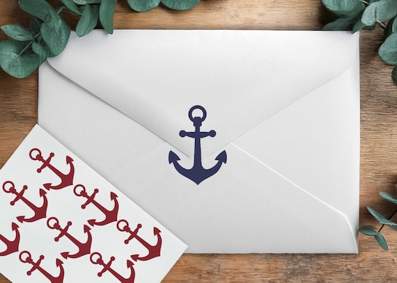 Anchor Stickers, Nautical Theme Party, Boat Wedding, Beach Wedding Stickers, Baby Shower, Birthday Party, Party Invitations, Envelope Seals