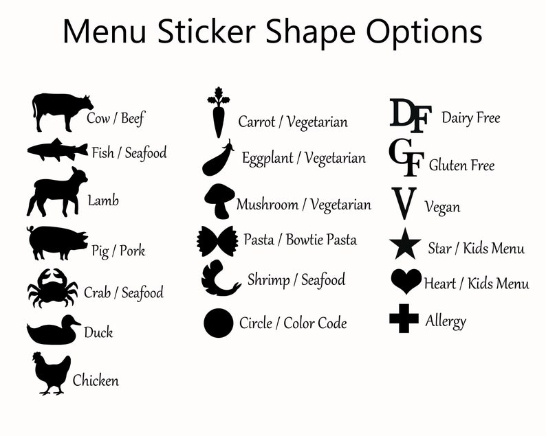 Menu Choice Stickers, 0.6 inch Meal selection Stickers, Escort Card Stickers, Wedding Seating Card Stickers, Vinyl Stickers, Planner Sticker image 2