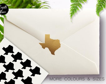 Texas Stickers Lone Star State U.S. Map United States Silhouette Sticker Travel Envelope Invitation Sealing Stickers Removable Vinyl Sticker