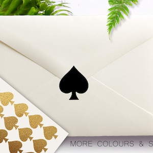 Stickers piques, Stickers pour enveloppes en vinyle Card Suit Poker, Stickers pour enveloppes piques, Vinyle amovible, Stickers agenda