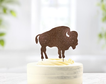 Buffalo Cake Topper, Bison Baby Shower Cake Décor, American Buffalo Theme Party Embellishment