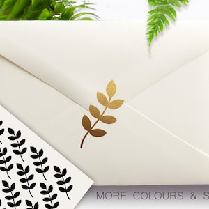 Stickers botaniques dessinés à la main en spray Stickers botaniques d'invitation de mariage Autocollants de cachetage d'enveloppes de fête écologiques Nature Planificateur de feuilles de plantes