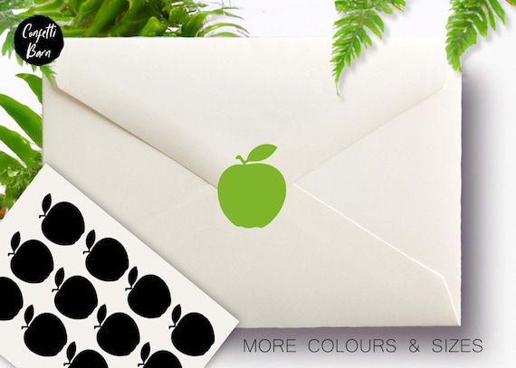 Apple Stickers, School Teacher Appreciation, Orchard Fruit Party Invitations Envelope Seals, Vinyl Adhesive Craft Embellishments