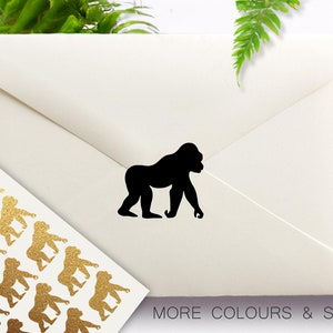 Gorilla Stickers Rainforest Party Theme Baby Shower, Zoo Animal Party, Birthday Party Party Invitation Vinyl Envelope Seals Planner Stickers