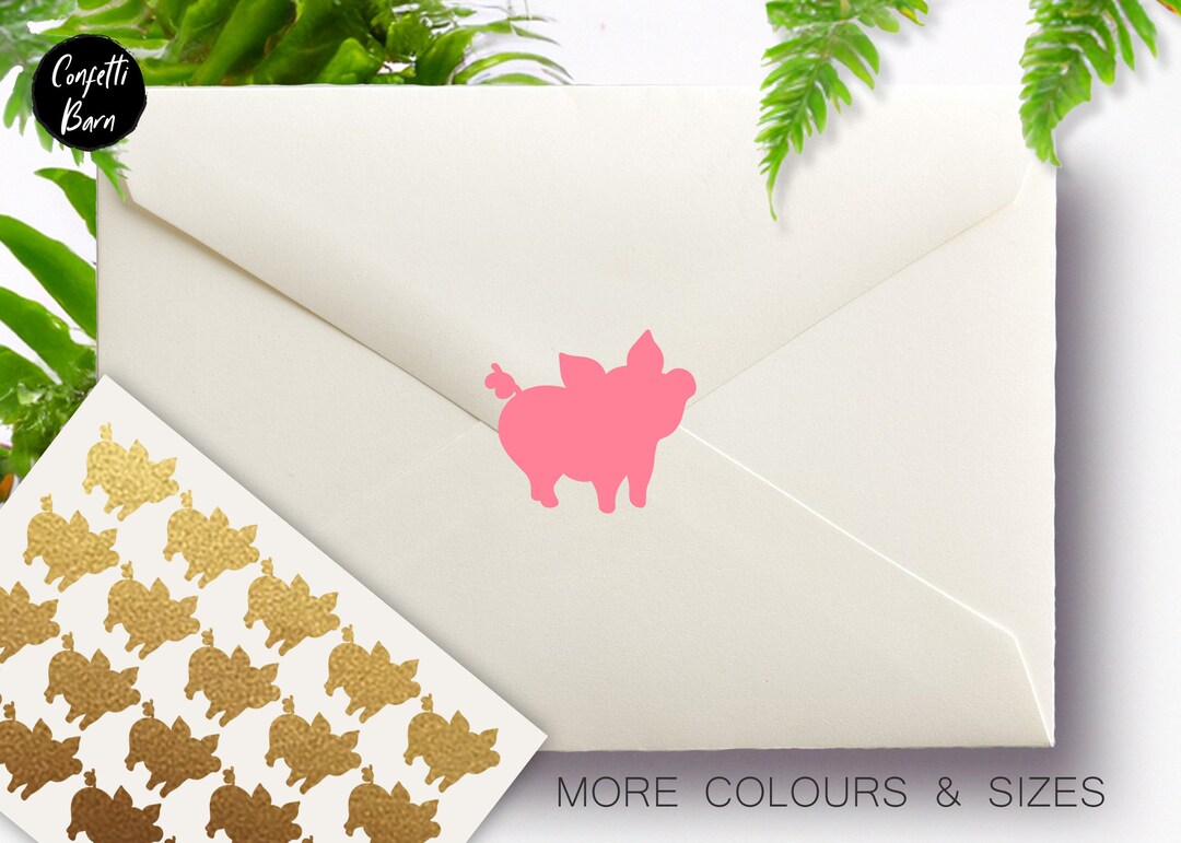 Pig Stickers, Cute Little Piggy Farm Animal Theme Party Invitation ...